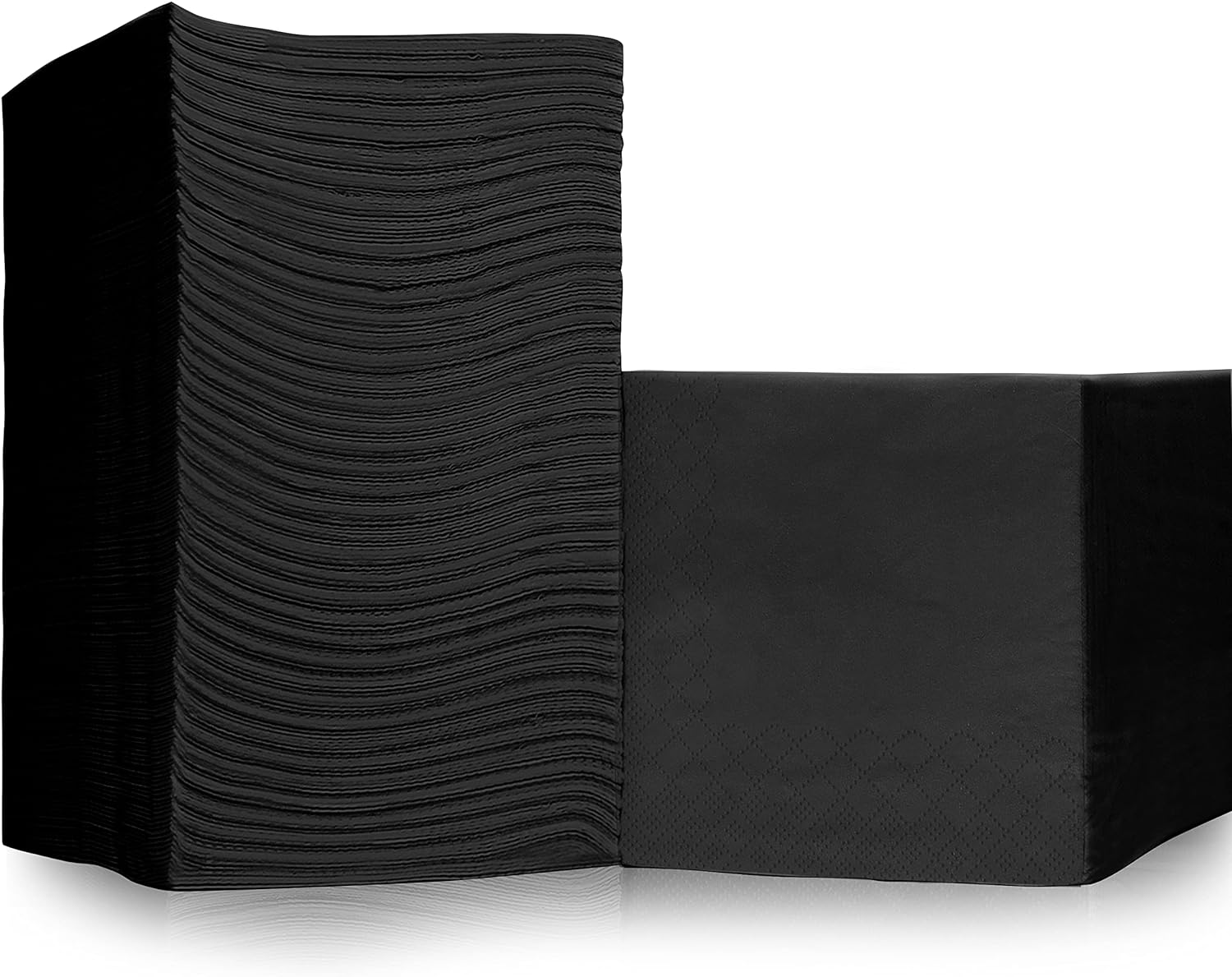 500 Pack Black Cocktail Beverage Napkins - Premium 3-Ply - Elegant Bulk Wedding Party Supplies