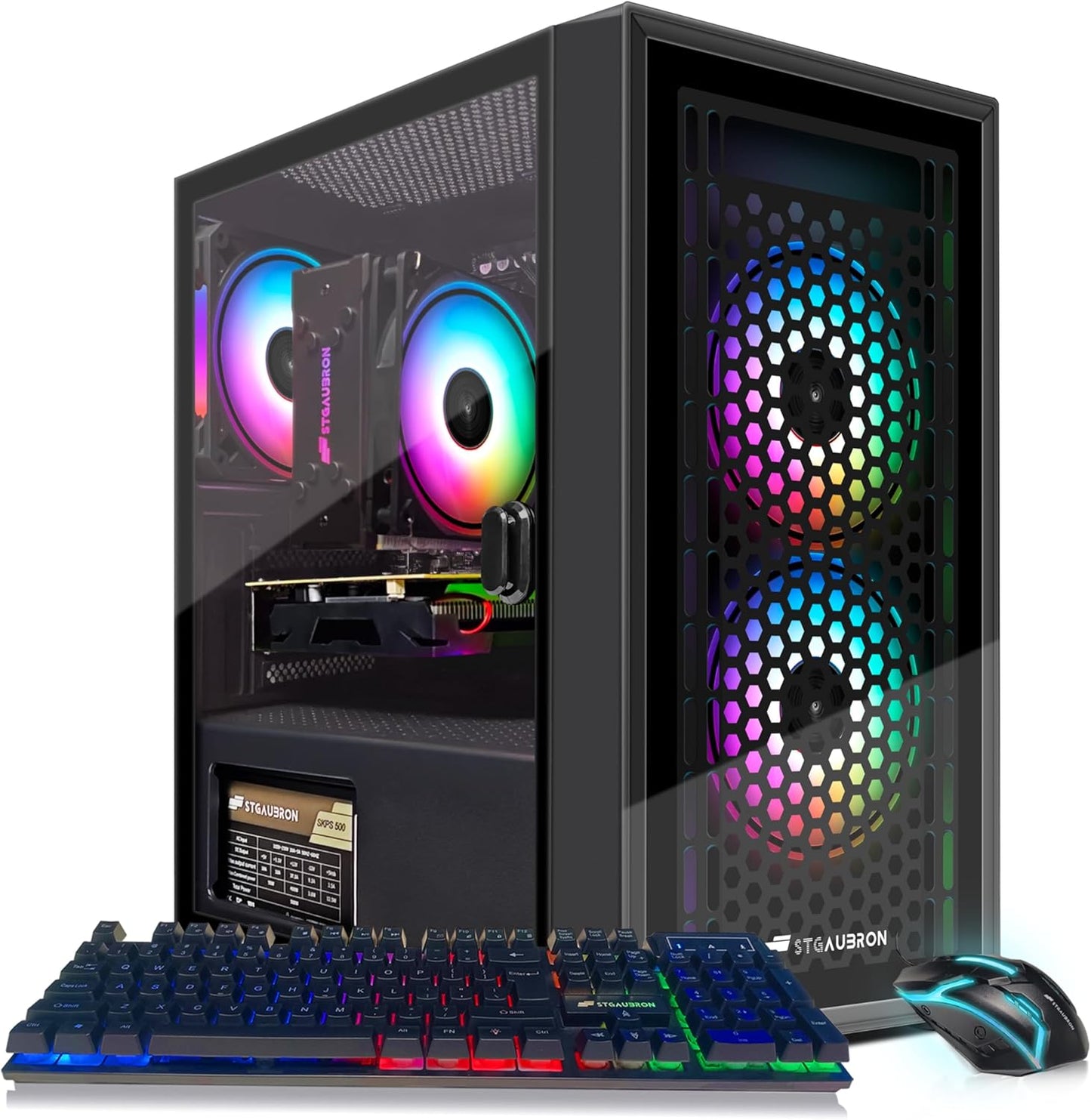 STGAubron Gaming PC Desktop with Intel i7 Xeon E5 and RX 560