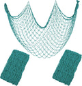 Aqua 2 Pack Fish Net Decorations for Party - Handwoven Cotton Nets