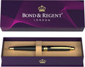 Luxury Rollerball Pen with Gloss Black & 24 Karat Gold Trim