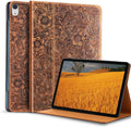 Gexmil Genuine Leather Case for iPad Air 13 in - Floral Brown