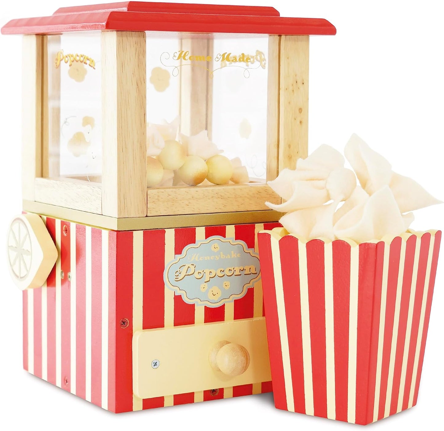 Wooden Retro Popcorn Machine | Pretend Play Fun