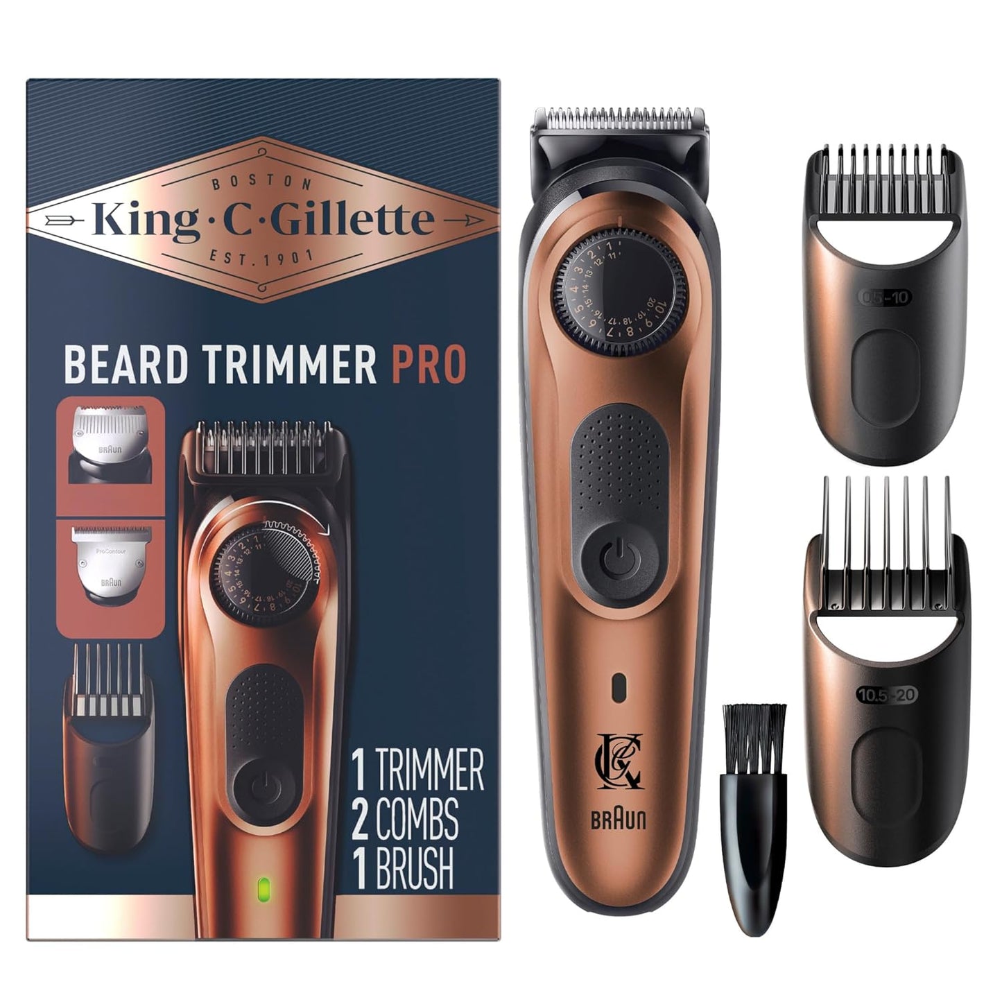 King C. Gillette Beard Trimmer PRO with 40 Length Settings