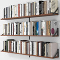 Heimlove 48 Inch Large Wall Bookshelves Set of 3 - Space Saving Rustic