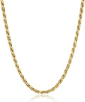 14k Gold Over Sterling Silver Diamond Cut Rope Chain Necklace