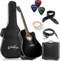 Black Full-Size Thinline Cutaway Acoustic Electric Guitar Package