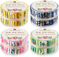 160 Pcs 4 Roll Fabric Strips for Quilting and Sewing - Bulk Craft Pack