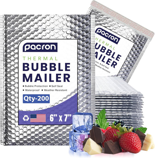 200-Pack Insulated Silver Thermal Bubble Mailers for Safe Shipping