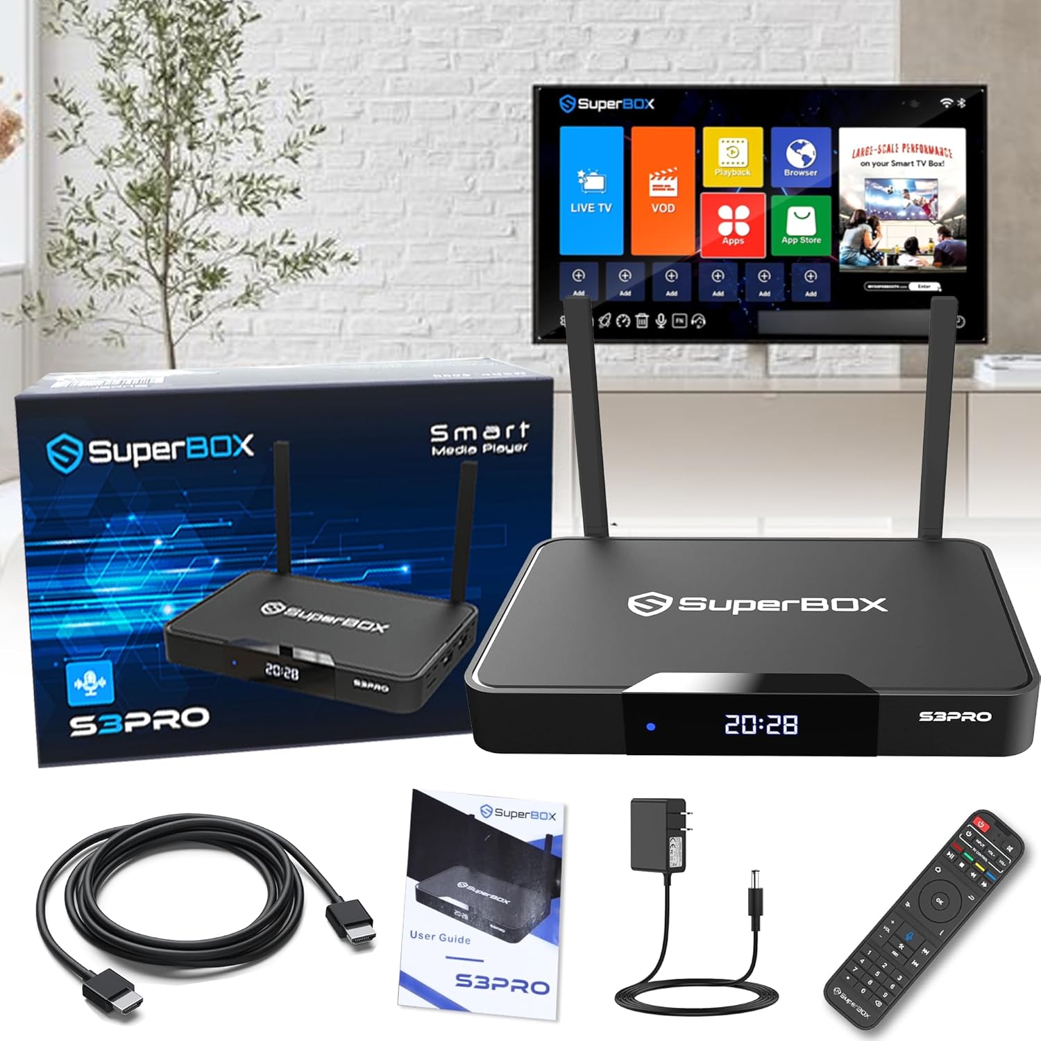 2025 S-uper S3 P-ro 1 Year Plan with Remote and HDMI Cable