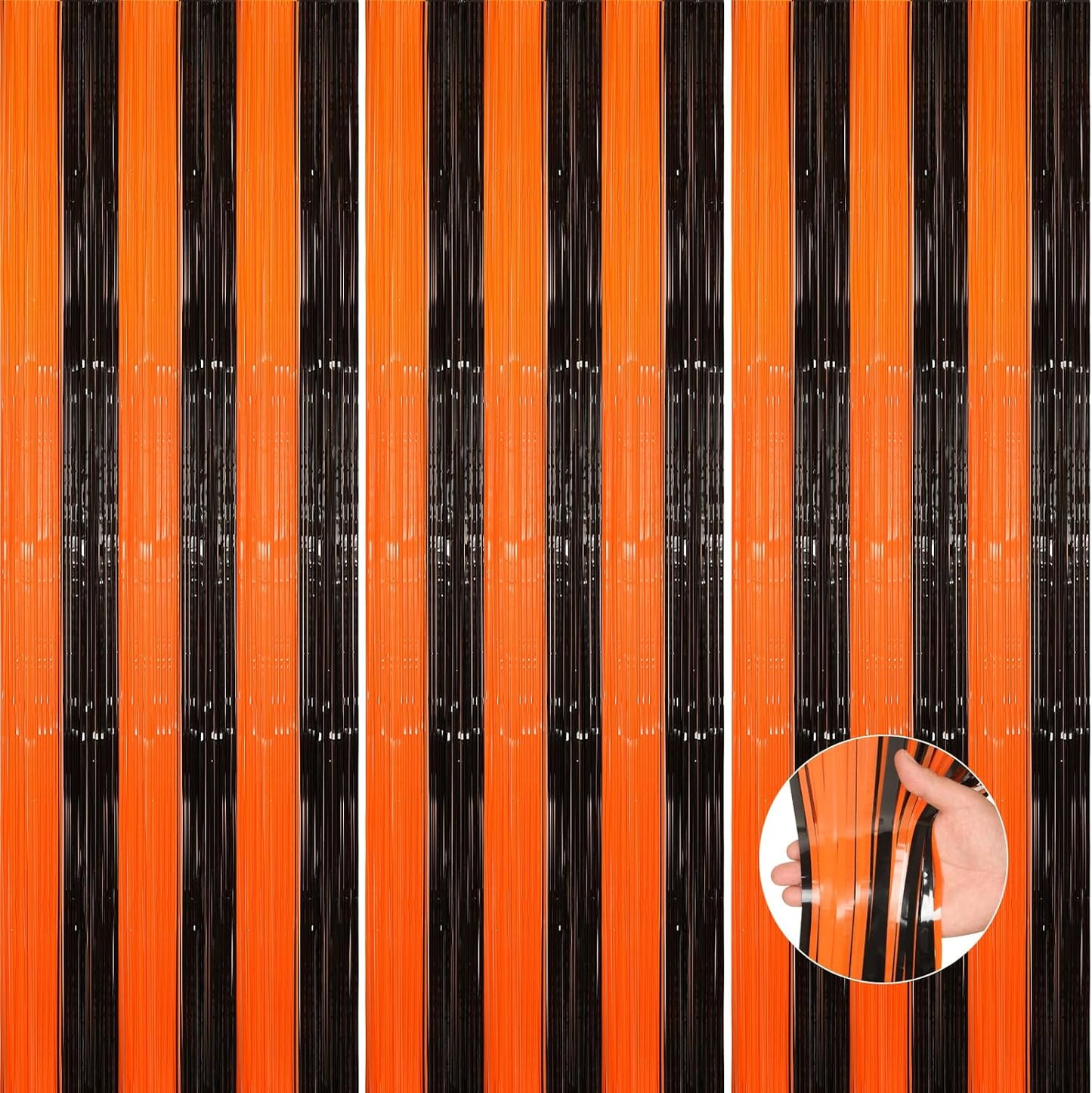 Vibrant Black Orange Streamers - Party Perfection!
