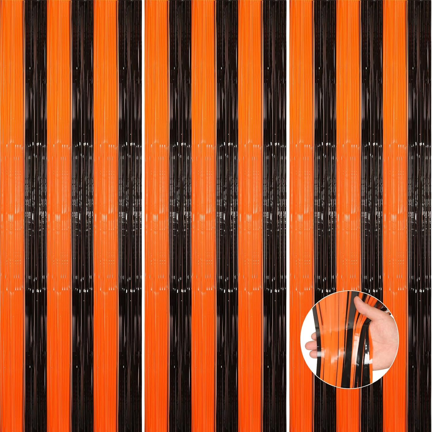 Vibrant Black Orange Streamers - Party Perfection!