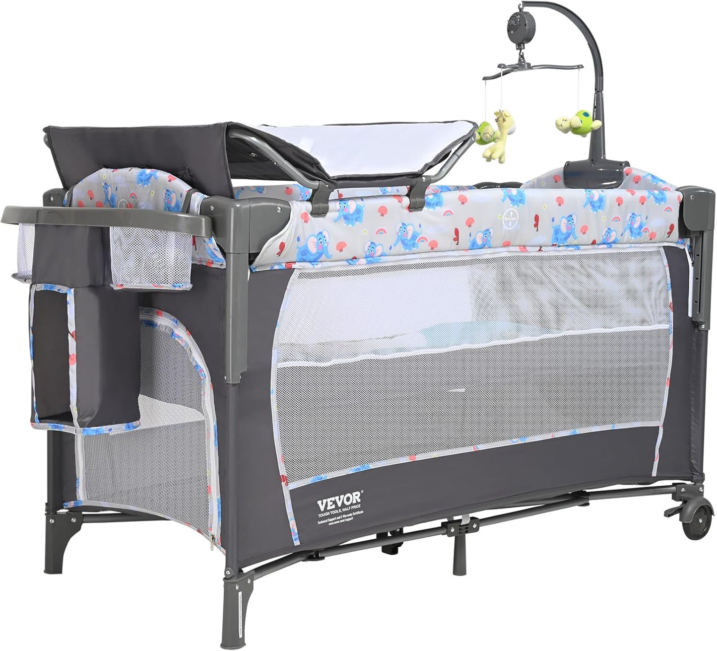 VEVOR Baby Bassinet with Changing Table and Mosquito Net