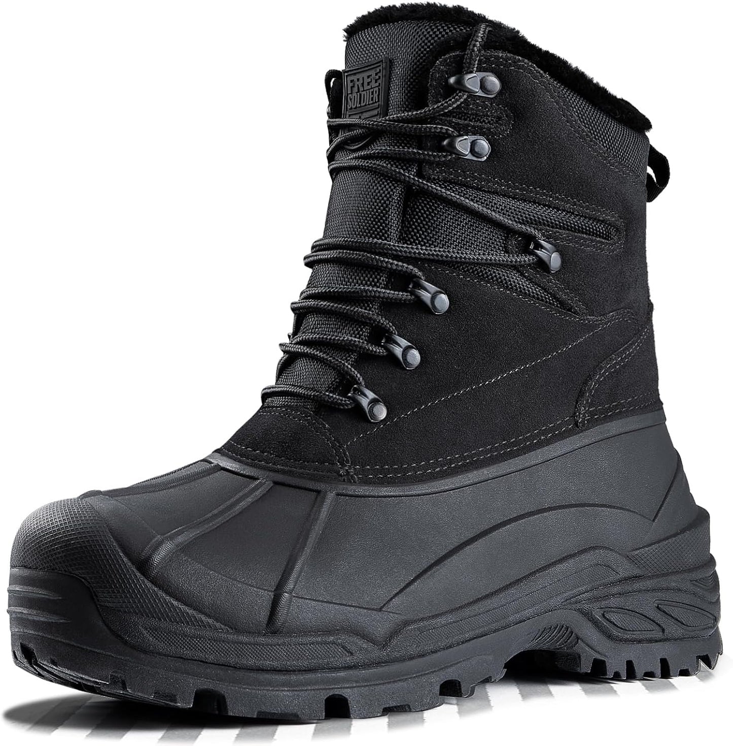 FREE SOLDIER Mens Snow Winter Boots for Warmth and Comfort