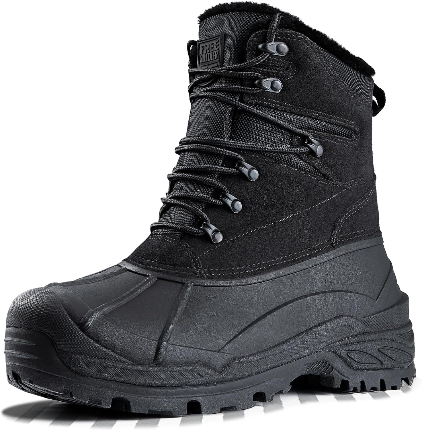 FREE SOLDIER Mens Snow Winter Boots for Warmth and Comfort