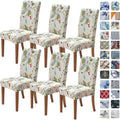SPRINGRICO Chair Covers for Dining Room 6 Pack - Stretch Fit, Washable