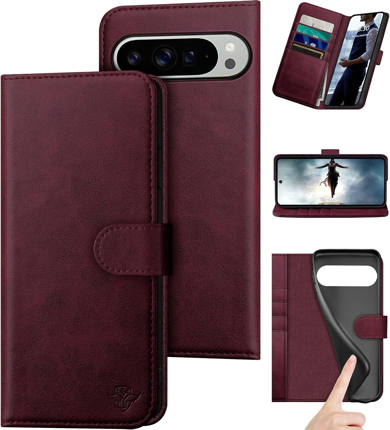 Genuine Leather Wallet Case for Google Pixel 10 Pro XL - RFID Blocking