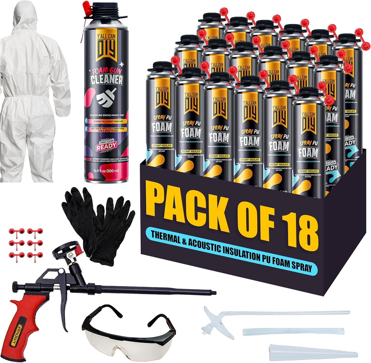 YallCanDiy Closed Cell Spray Foam Insulation Kit for Gaps