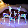 Outdoor Christmas Decorations Deer Family Lighted Prismatic Reindeer