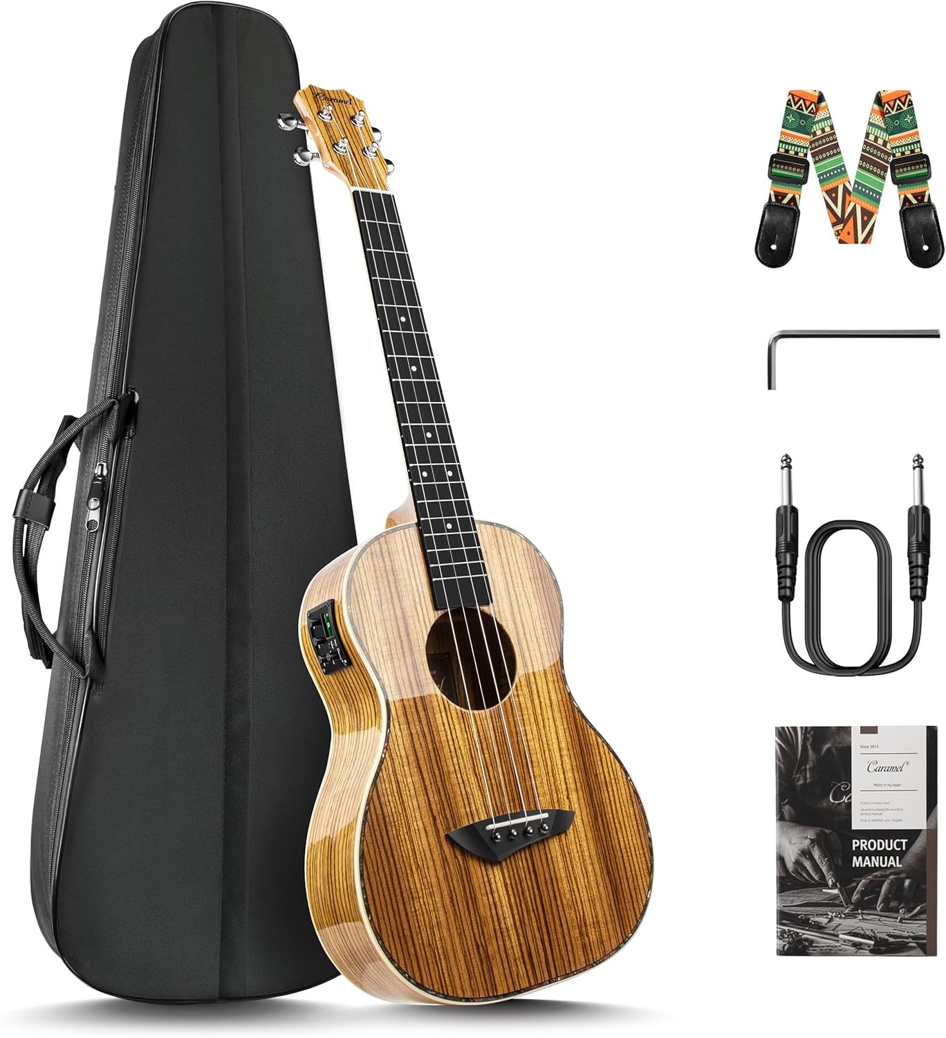 Caramel 30 inch Baritone Electric Ukulele with High Gloss Finish