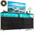 55 Inch Dresser with 9 Drawers and LED TV Stand for Home