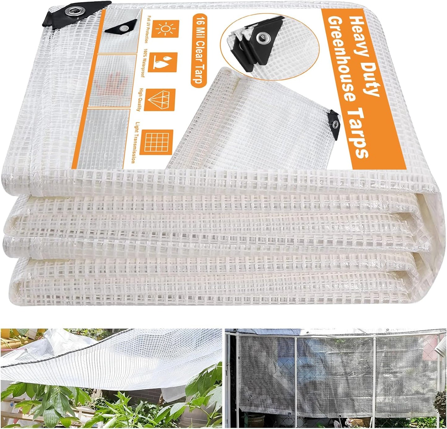 16 Mil Greenhouse Cover for Heavy Duty Gardening and Farming