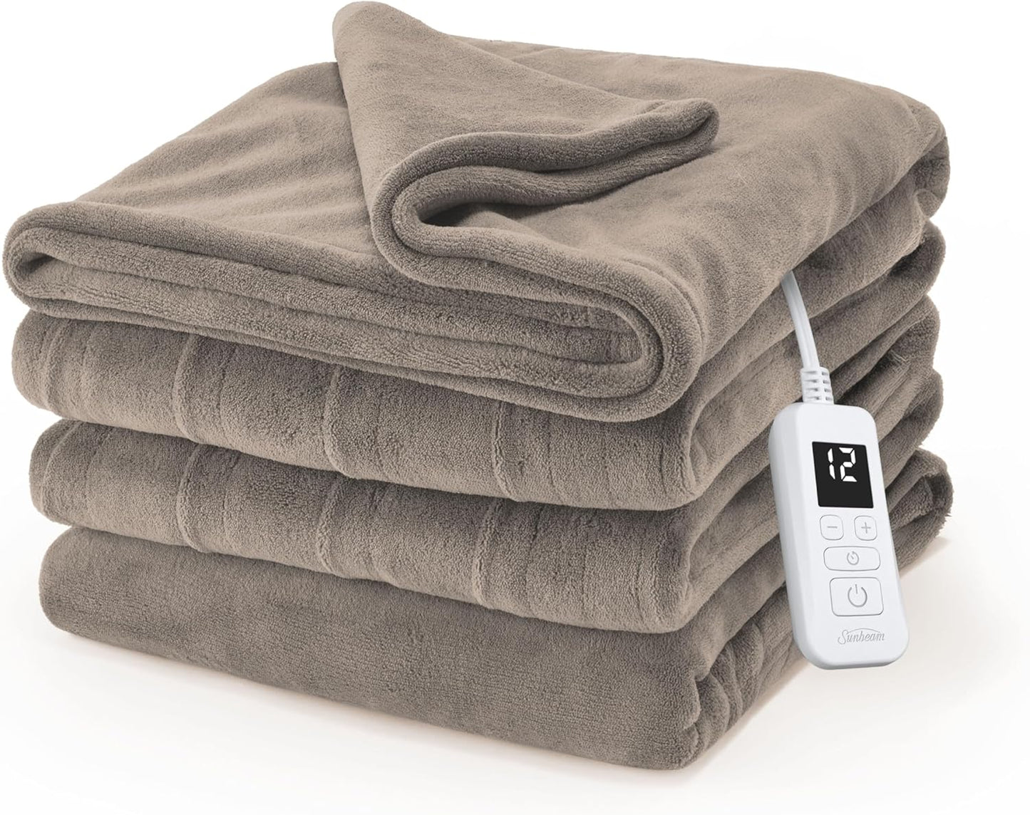Sunbeam Electric Heated Blanket with 12 Heat Settings for Comfort