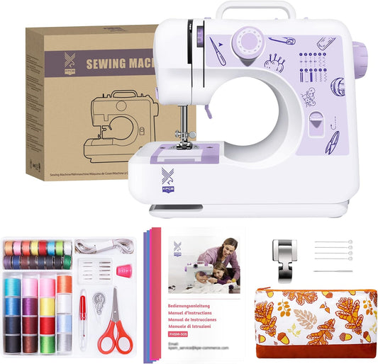 Beginner-Friendly Purple Sewing Machine - 12 Stitches, Reverse Stitch