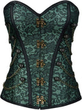 Women Steam Gothic Spiral Steel Boned Corset with Chains - Elegant