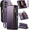 Galaxy Z Fold 7 Purple Wallet Case with 10-Card RFID Blocking - Fold7