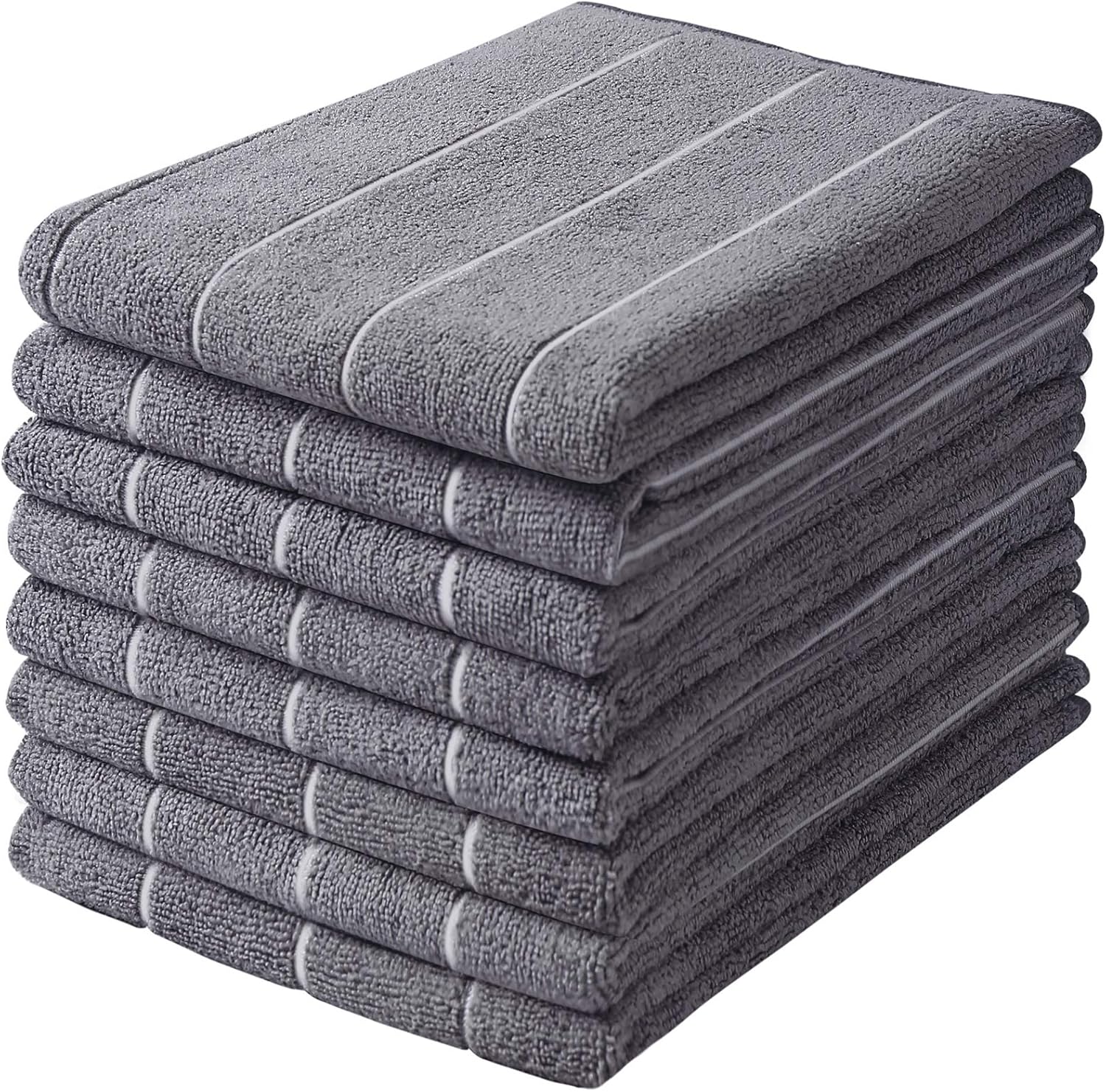 HYER KITCHEN Microfiber Towels - Ultra Absorbent and Soft, 8 Pack