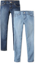 Girls Super Skinny Jeans - Soft, Adjustable 2-Pack Shoes