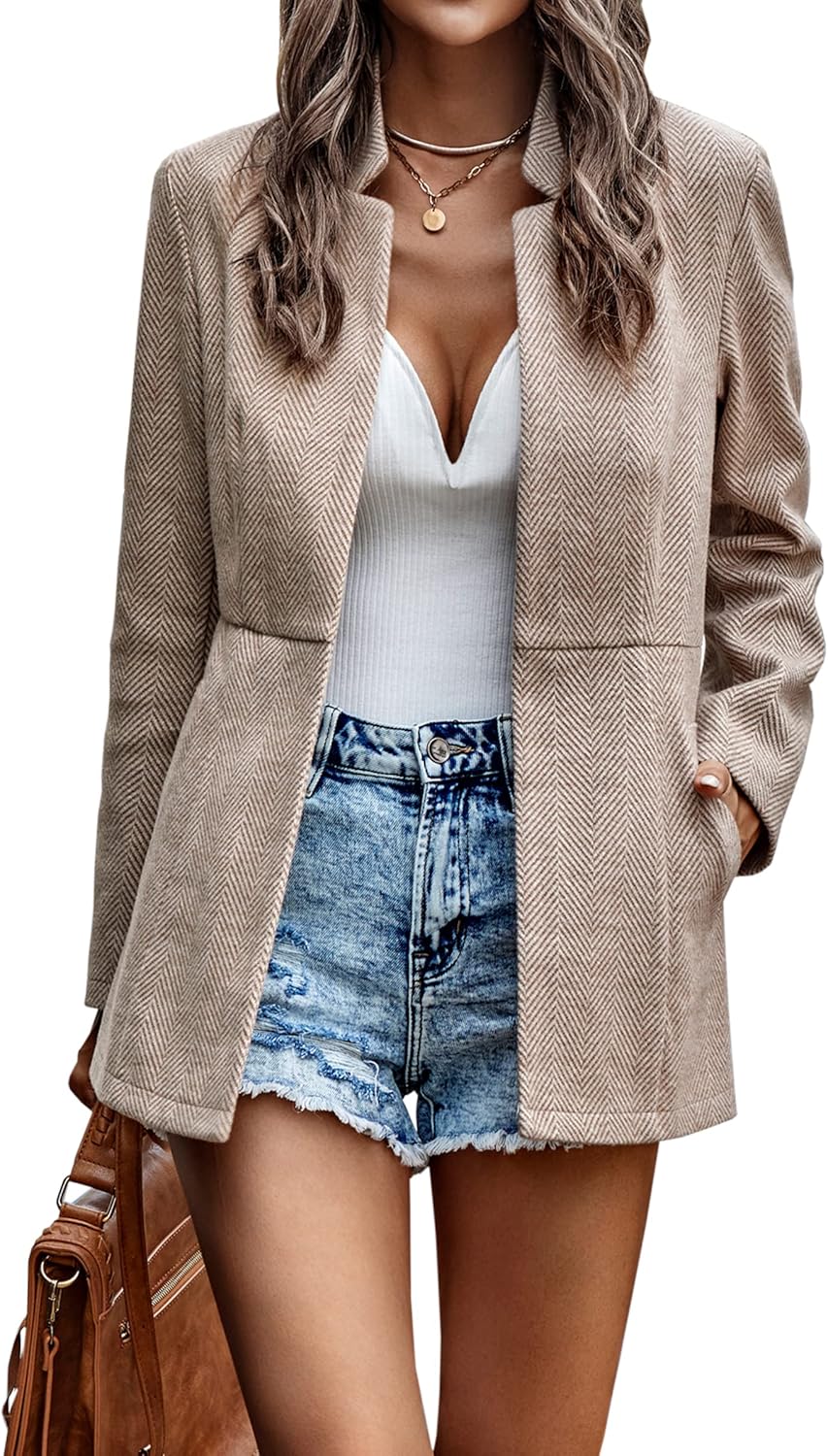 CCTOO Women's Casual Open Front Blazer for Business Work