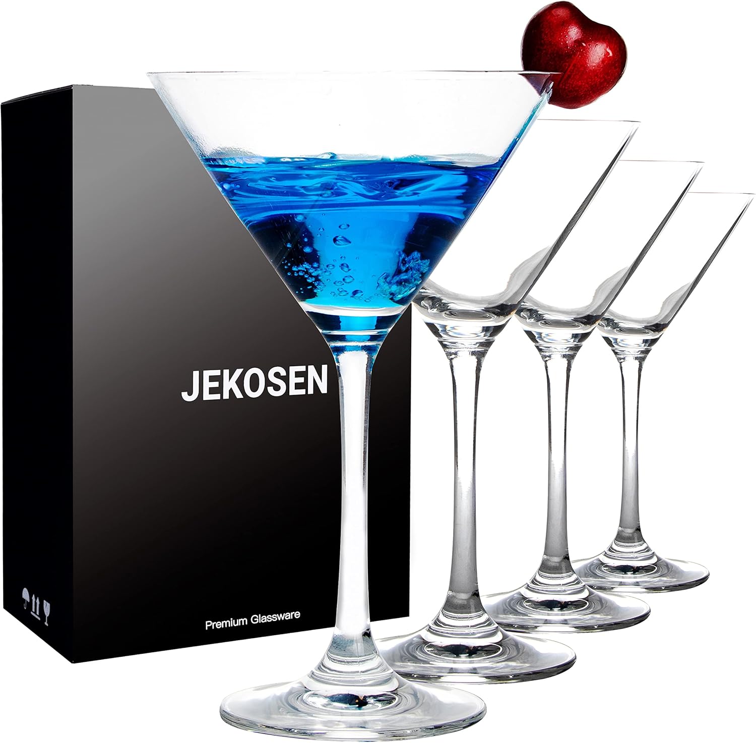 JEKOSEN Crystal Martini Cocktail Glasses Set of 4 for Elegance