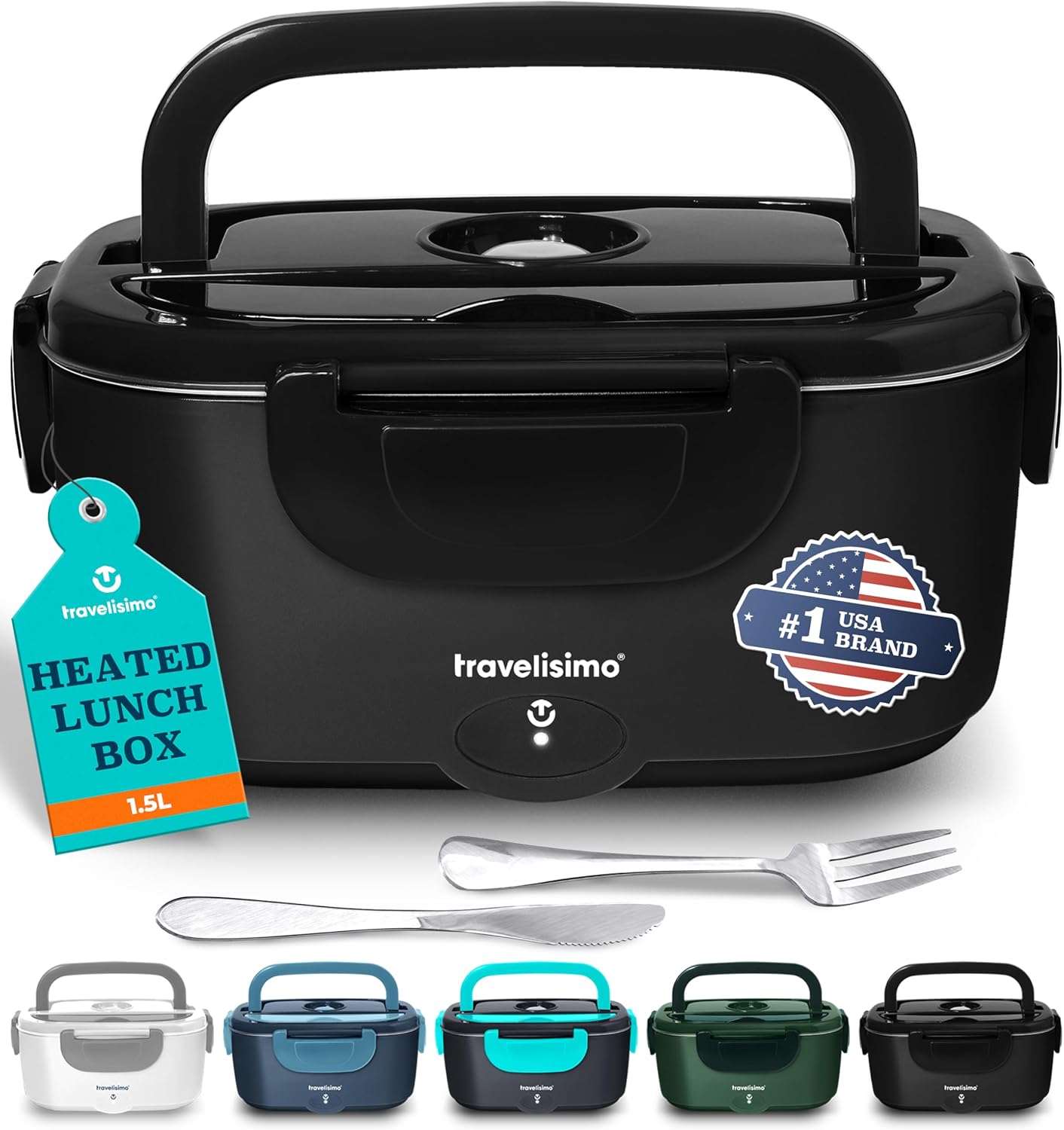 TRAVELISIMO Electric Lunch Box for Adults - Portable Food Warmer