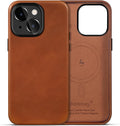 Compatible iPhone 13 Leather Case with MagSafe - Rich Saddle Brown