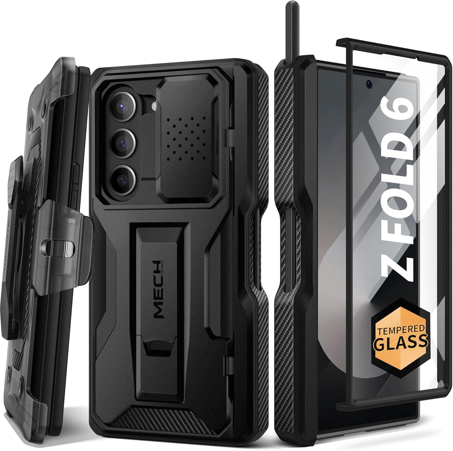 Z Fold 6 Case with S Pen Slot & Hinge Protection for Samsung