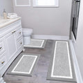 Pauwer Bathroom Rug Set 3 Piece - Ultra Soft Absorbent Bath Mats