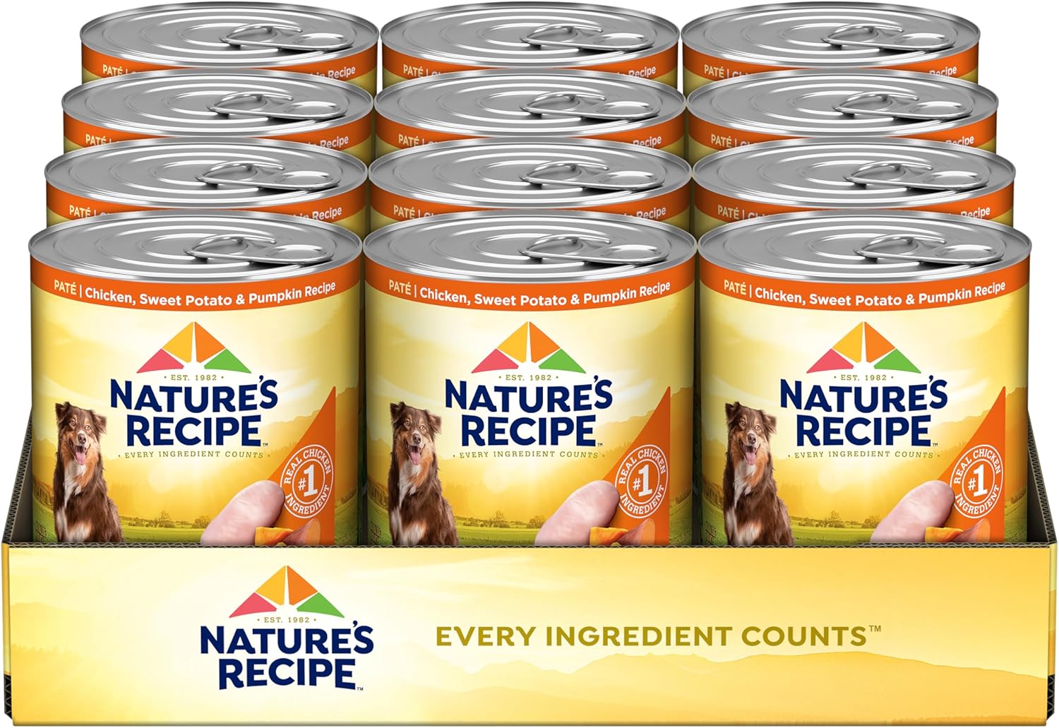 Nature's Recipe Grain Free Chicken Wet Dog Food, 12 Count Cans
