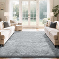Fluffy Rug Shaggy Area Rug Grey 8x10 - Ultra Soft 1.9in Pile