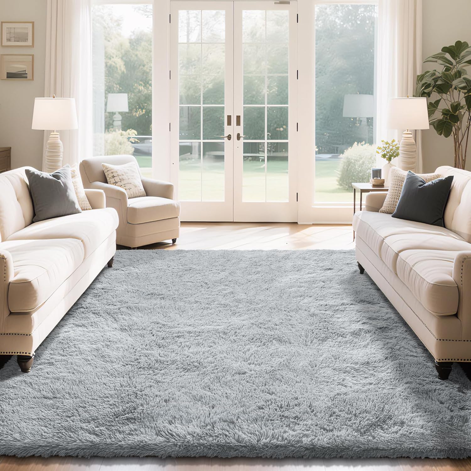Fluffy Rug Shaggy Area Rug for Living Room and Bedroom Decor