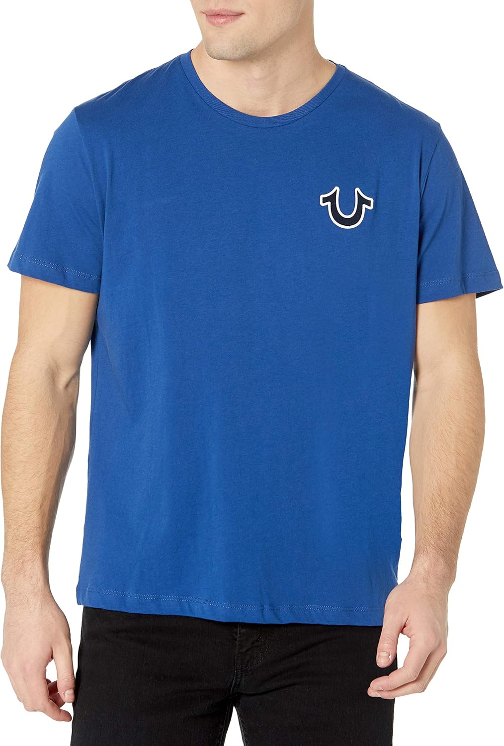 True Religion Men's Buddha Logo Neck Tee Shirt for Comfort