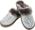 Womens NFL Team Logo Glitter Moccasin Slippers - Soft Faux Fur