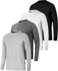 4 Pack Men's Long Sleeve Workout Shirts with UPF 50+ Protection