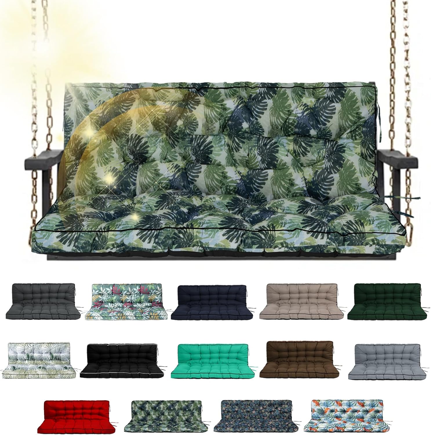 Waterproof Porch Swing Cushion for Three Seat Outdoor Comfort