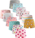 Girls Cotton Boyshort Panties Pack of 12 - Soft 100% Cotton Briefs