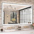 48 in x 30 in LED Bathroom Mirror with Black Frame - Dual Light