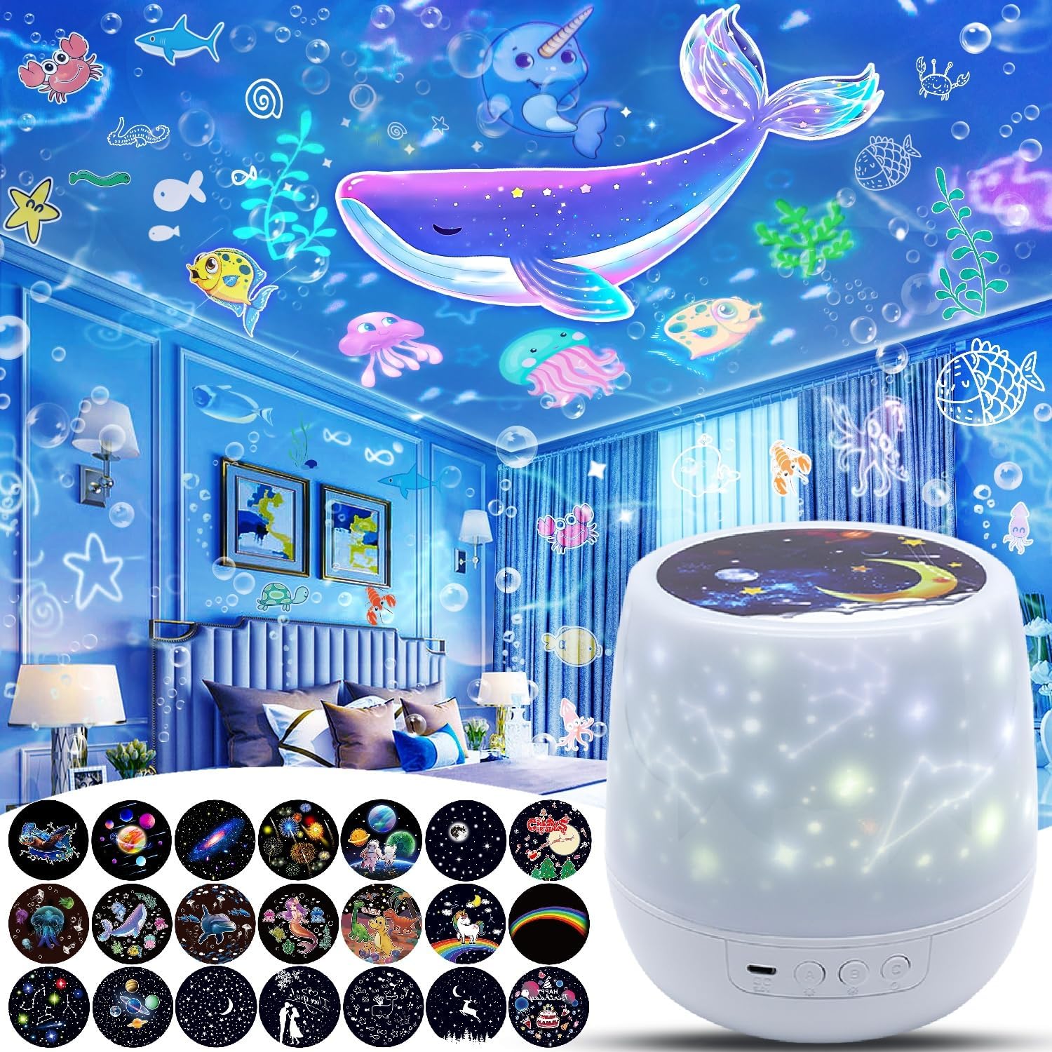 360 Rotating Star Projector for Magical Nights