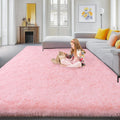 8x10 Area Rugs for Living Room - Large Pink Fluffy Rug for Bedroom