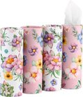 Car Tissues Holder with Facial Tissues - 4 PK Travel Cylinder Pack