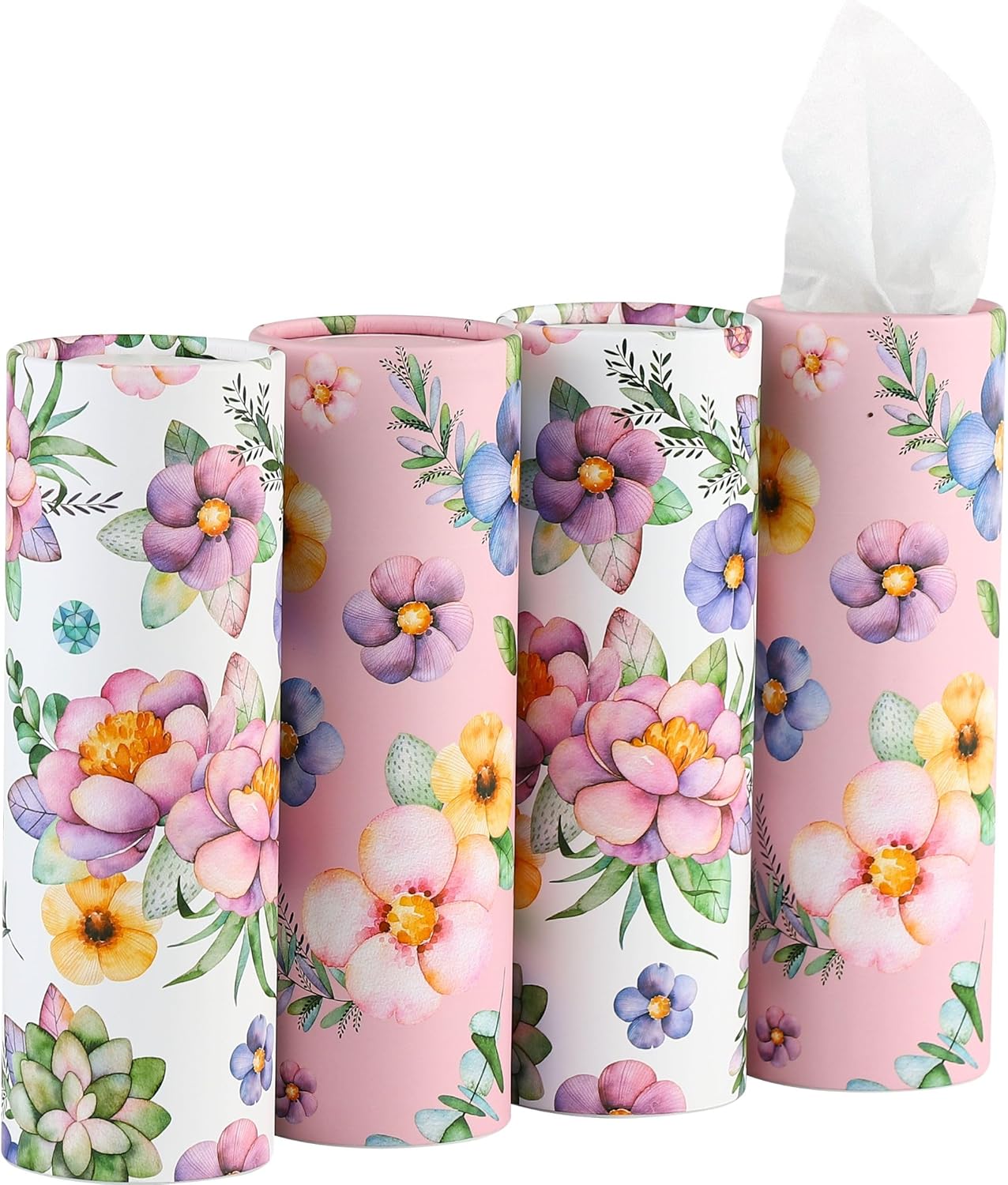Winoo Pink Car Tissues Holder - Fits Cup Holder - 4 PK